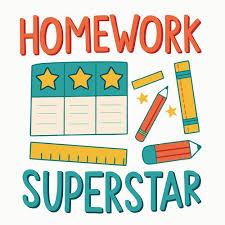 Motivational Clipart-Homework Superstar Achievement Clipart
