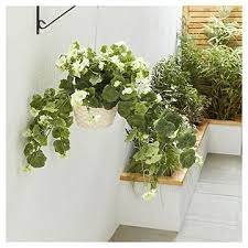 Tesco Direct Artificial White Geranium Hanging Basket Hanging Baskets Tesco Direct Geraniums