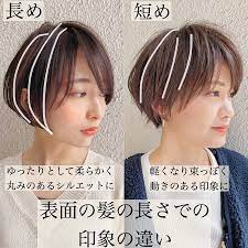 ショート ボブ 再現できるカット タカハシコウヘイ on instagram 表面の髪の長さで 印象が大きく変わります 長めだと ゆったりとして 丸みのあるシルエットに 短めだと 動きがでて 軽やかな印象に お好きなイメージに合わせて 髪の毛質やクセの状態をみながら カット