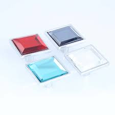 32mm square red clear gray seablue
