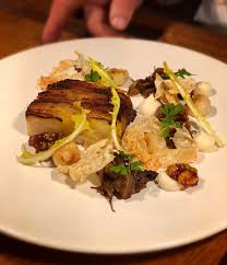 A collection of michelin star starter recipes to kickstart a dinner party to impress. City Social Our Delicious Vegetarian Dish Heritage Potato Caramelised Onion Terrine Celeriac Candied Walnuts Citysocial City London Michelin Michelinstar Restaurant Vegetarian Vegetarianfood Foodie Instafood Foodstagram Chef