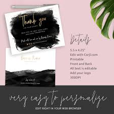 It doesn't take long to add your personal touch. Custom Thank You Cards Black Watercolor And Gold Corjl