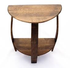 So, we pondered a few ideas and decided to make a whiskey barrel coffee table. Wine Barrel Half Round End Table