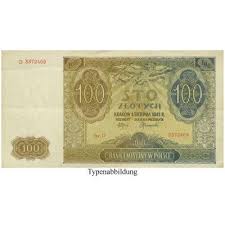 Besatzungsausgaben Des 2 Weltkrieges 1939 1945 Generalgouvernement Polen 100 Zloty 01 08 1941 Iii Rb 583 100 Coins N Mit Bildern Erster Weltkrieg Kriegerin Polen