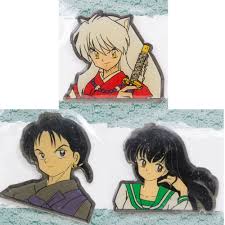 details about rare inuyasha kagome miroku pins set japan anime manga