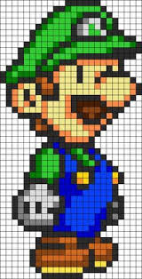 Luigi Perler Bead Diy How To Make Tutorial Ideas Projects Sew Pattern Handmade Instructions Perles A Tisser Motifs Perler Dessin Pixel