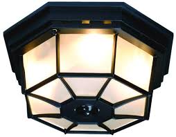Light fixture number of lights. Heath Zenith Black Octagonal Motion Sensor Outdoor Security Ceiling Light At Menards