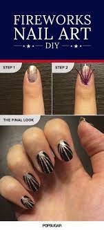 Let Your Nail Art Burst With Sparkle For The Fourth Of July Firework Nails Firework Nail Art Wedding Acrylic Nails