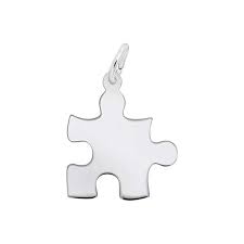 Greenwich connecticut beach vintage travel jigsaw puzzle. Sterling Silver Puzzle Piece Charm 001 640 01273 Swede S Jewelers East Windsor Ct