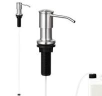 VEVOR Soap Dispenser for Kitchen Sink, Stainless Steel Built in Sink Soap Dispenser with 47" Extension Tube Kit, Countertop Dish Soap-Dispenser with ...