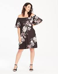 Black Boho Maxi Dress Uk Simply Be Bardot Scuba Dress Black Size Uk 24 Dh077 Nn 04 Fashion Clothing Shoes Accessories Womens Black Floral Maxi Dress Dresses Casual Evening Dresses