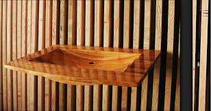 sleek, handcrafted, wooden sink