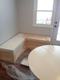 How to build a breakfast nook bench with storage: Ashley Ella Design The Nest Diy Corner Bench Breakfast Nook Furniture Corner Bench With Storage Nook Furniture