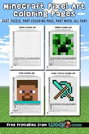 Minecraft Pixel Art Grid Coloring Pages Woo Jr Kids Activities Minecraft Pixel Art Pixel Art Grid Pixel Art
