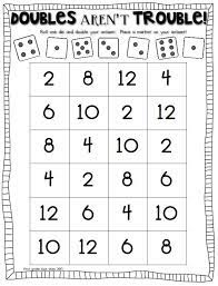 Doubles Math Facts Freebie First Grade Blue Skies Math Facts Math Fact Fluency Doubles Math