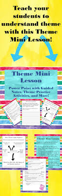 Theme Mini Lesson With Activities Lesson Plans Teaching Activities