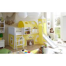 Das vorhangset umschließt den unteren teil des bettes von 3 seiten. Hochbett Mit Rutsche Rutschbett Mit Turm Ekki Country Kiefer Weiss Classic Ticaa Mytoys