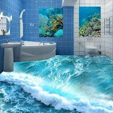 Custom Boden Wandbild 3d Stereoskopischen Ozean Meerwasser Schlafzimmer Bad Boden Tapete Pvc Wasserdichte Selb Wandtapete Wandgemalde Ideen Badezimmer 3d Boden