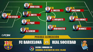 Por el tema del covid no es posible que haya público, pero me hubiera gustado que hubiese sido con público porque da mucho más. Las Posibles Alineaciones Del Fc Barcelona Real Sociedad Laliga J38