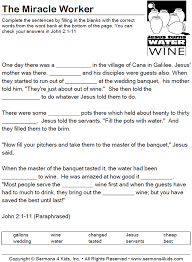 Miracle Worker Fill In The Blank Sermons4kids