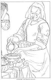 Printable Pages For Coloring Of Vermeer Google Search Famous Art Coloring Cartoon Coloring Pages Famous Art