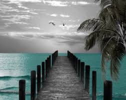 Black And White Beach Scene Wall Art Black White Teal Wall Art Photography Rose By Littlepiephotoart Black And White Decor Black And White Beach Black And White Pictures