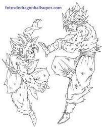 Goku En 4 Dibujos Para Pintar De Dragon Ball Super Sin Color Paperblog Dibujos Dragones Dragon Ball
