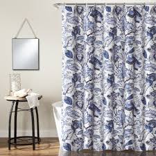 White shower curtain with floral patterns is beautiful. Lush Decor Blue Cynthia Jacobean Shower Curtain Fabric Floral Print Design 72 X 72 Buy Online In Bahamas At Bahamas Desertcart Com Productid 40079089