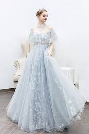 Flowy Elegant Long A Line Lace Tulle High Neck Princess Prom Dresses M855 In 2020 Princess Prom Dresses Prom Dresses Elegant Prom Dresses