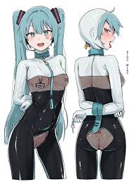 vocaloid, hatsune miku, alterkyon, aqua hair, bodysuit - R34 Vault