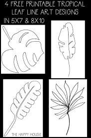 Loving this color scheme this summer! Tropical Palm Leaf Line Art Free Printable Series The Happy Housie