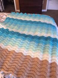 Easy crochet beach afghan pattern. Beach Themed Crochet Blanket In Caron Cakes Faerie Cake Beach Blanket Crochet Wave Crochet Blanket Pattern Afghan Pattern