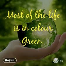 Check spelling or type a new query. Most Of The Life Is In Colour Green Green Envir English Quote