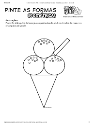 Desenhos para colorir de sorvete. Colorir Desenho Pinte Formas Geometricas Sorvete Desenhos Para Colorir