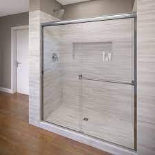 Choosing the right size sliding glass door for your shower only requires a few moments and a measuring tape. Basco Classic 56 60 In Frameless Sliding Glass Door 70 In Height Chrome Amazon Com