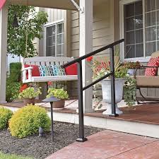 Building codes regulate the necessity for porch or deck handrails. Freedom Heathrow 4 Ft X 1 5 In X 33 In Matte Black Aluminum Deck Handrail Kit Assembled In The Deck Railing Department At Lowes Com