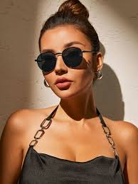 1pair Women Round Frame Casual Sunglasses For Summer