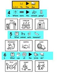 1 2 3 To The Zoo Printable Book Wh Questions Touch Math Touch Math Printable Books Math