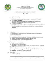 Final Lesson Plan For Eclipse Pdf A Detailed Lesson Plan In Science For Grade 7 Students Prepared By Kristine Ann L Acma I Objectives At The End Of Course Hero