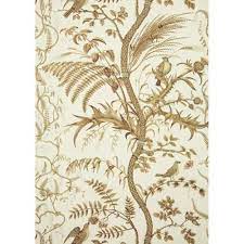 Brunschwig Fils Bird And Thistle Beige Wallpaper Beige Wallpaper Green Wallpaper Bathroom Wallpaper