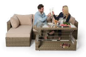 Loungemöbel aus rattan in verschiedenen variationen sicher & schnell auf cnouch.de bestellen. Rattan Gartenmobel Rattan Lounge Tisch Hohenverstellbar Thelma Rattan Gartenlounge Braun