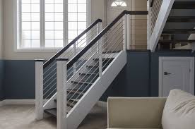 While it's uncommon to see horizontal wooden balusters, it is common to see metal handrails that continue the banister's horizontal lines down to the stair . Trend Watch Horizontal Railings