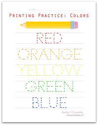 Printing Practice For Preschoolers Colors Printing Practice Colours Name For Kids Preschool
