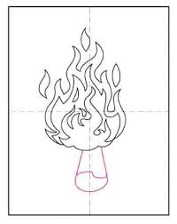 Start by drawing two vertical parallel lines, next make the candle a little wider towards the bottom and outline the bottom itself with a curve. How To Draw Flames Art Projects For Kids