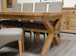 Bespoke extending dining tables ukfcu hours. Signature Solid Oak Extra Large Cross Leg Twin Extending Dining Table 240cm 340cm
