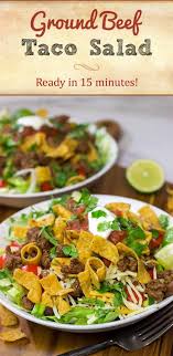 Top with the seasoned and cooled ground beef. Ground Beef Taco Salad Ready In Just 15 Minutes