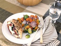 Grab the recipe (shopping list) below and don't forget to come back and tell me about your experience with your family, friends, neighbors … who did you invite over? Prosciutto Goat Cheese Spinach Stuffed Chicken With Roasted Fall Vegetables Fall Entertaining Recipes Jenny Steffens Hobick