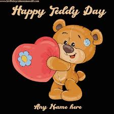 First of all, girls are crazy about having a dubious teddy bear because it gives them the feeling that we are with them all the time. Happy Teddy Day Greeting Card With Name