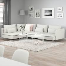 Soderhamn Sectional 4 Seat Corner With Open End Finnsta White Ikea Minimalist Living Room Apartment Living Room Ikea Living Room