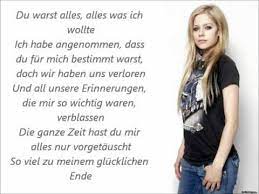 We were meant to be, supposed to be, but we lost it, but we lost it. Avril Lavigne My Happy Ending Ubersetzung Youtube